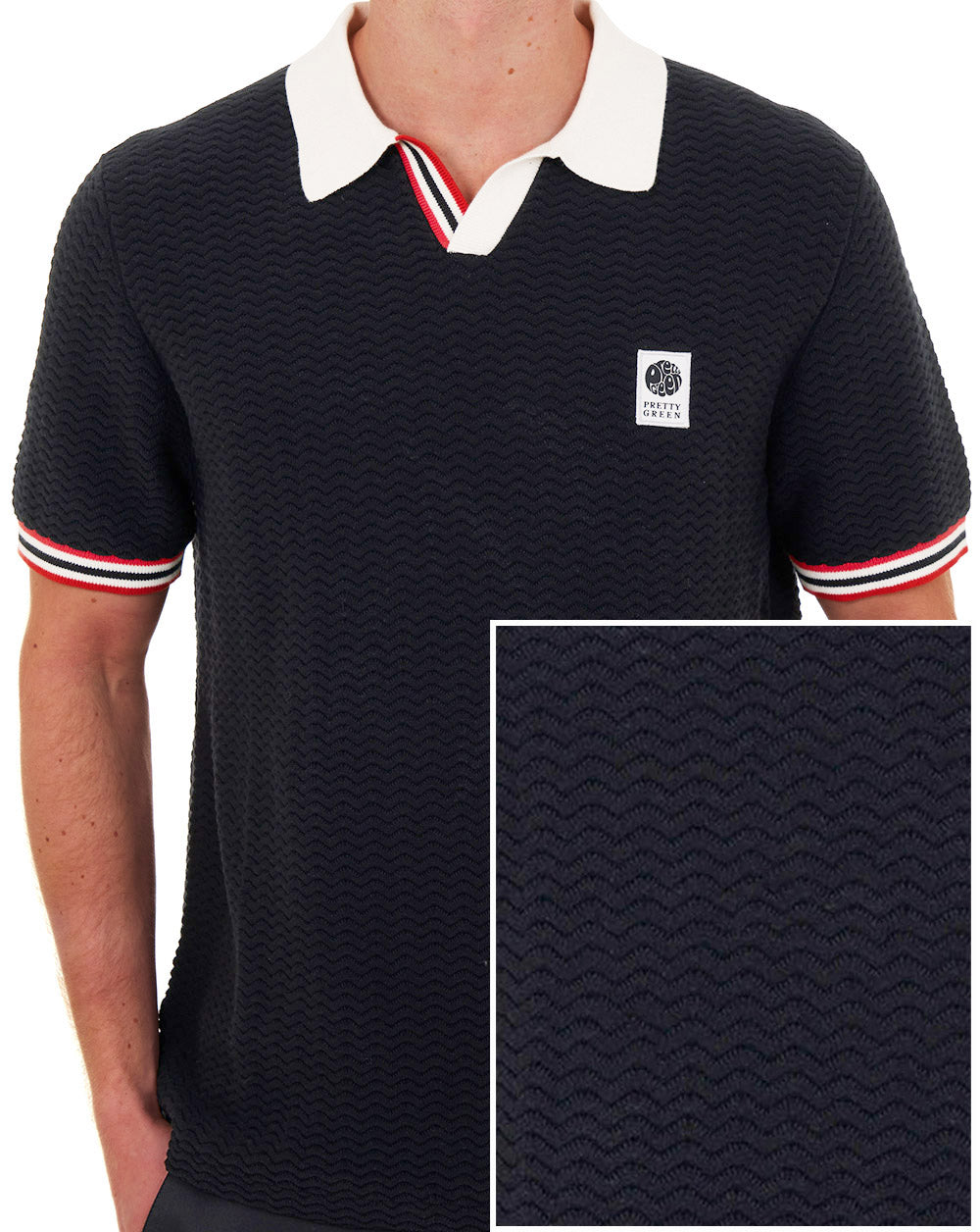 Pretty Green Stratosphere Strickpolo Schwarz