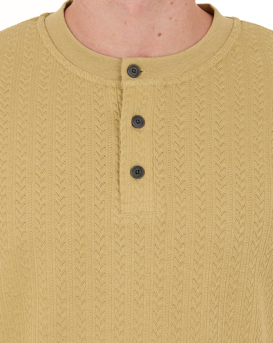 Pretty Green Hübsches grünes Zephlyn-Textur-Opa-T-Shirt, taupe