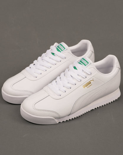 Puma Roma Leather Trainers White/Archive Green