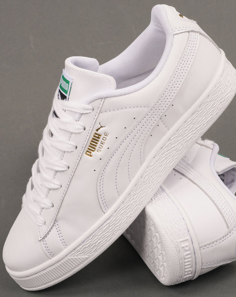 Puma Suede Leather Trainers White/Archive Green