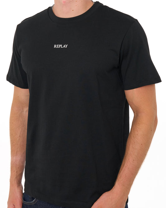 Replay Replay Logo T Shirt Black