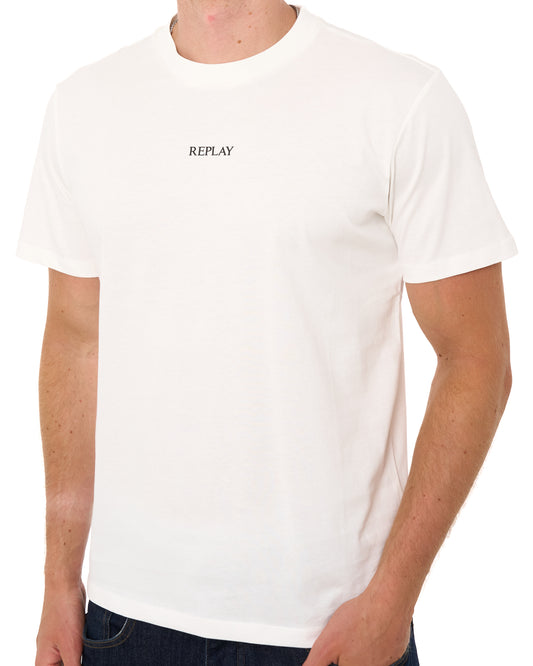 Replay Replay Logo T Shirt Natural White