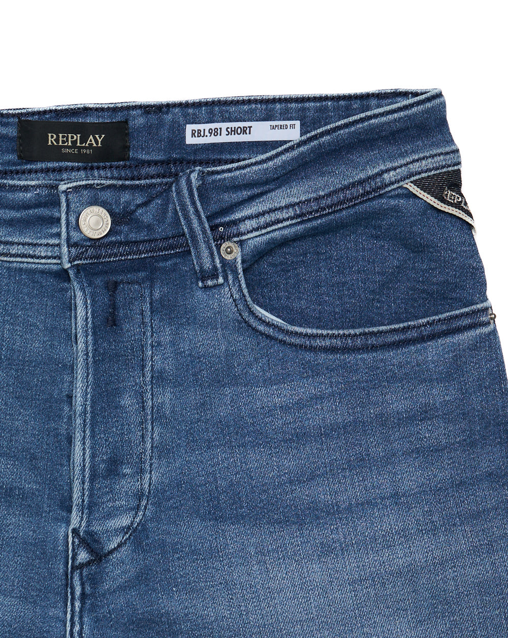 Replay RBJ.981 Tapered Fit Denim Shorts Medium Blue