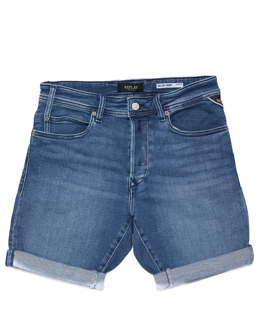 Replay RBJ.981 Tapered Fit Denim Shorts Medium Blue