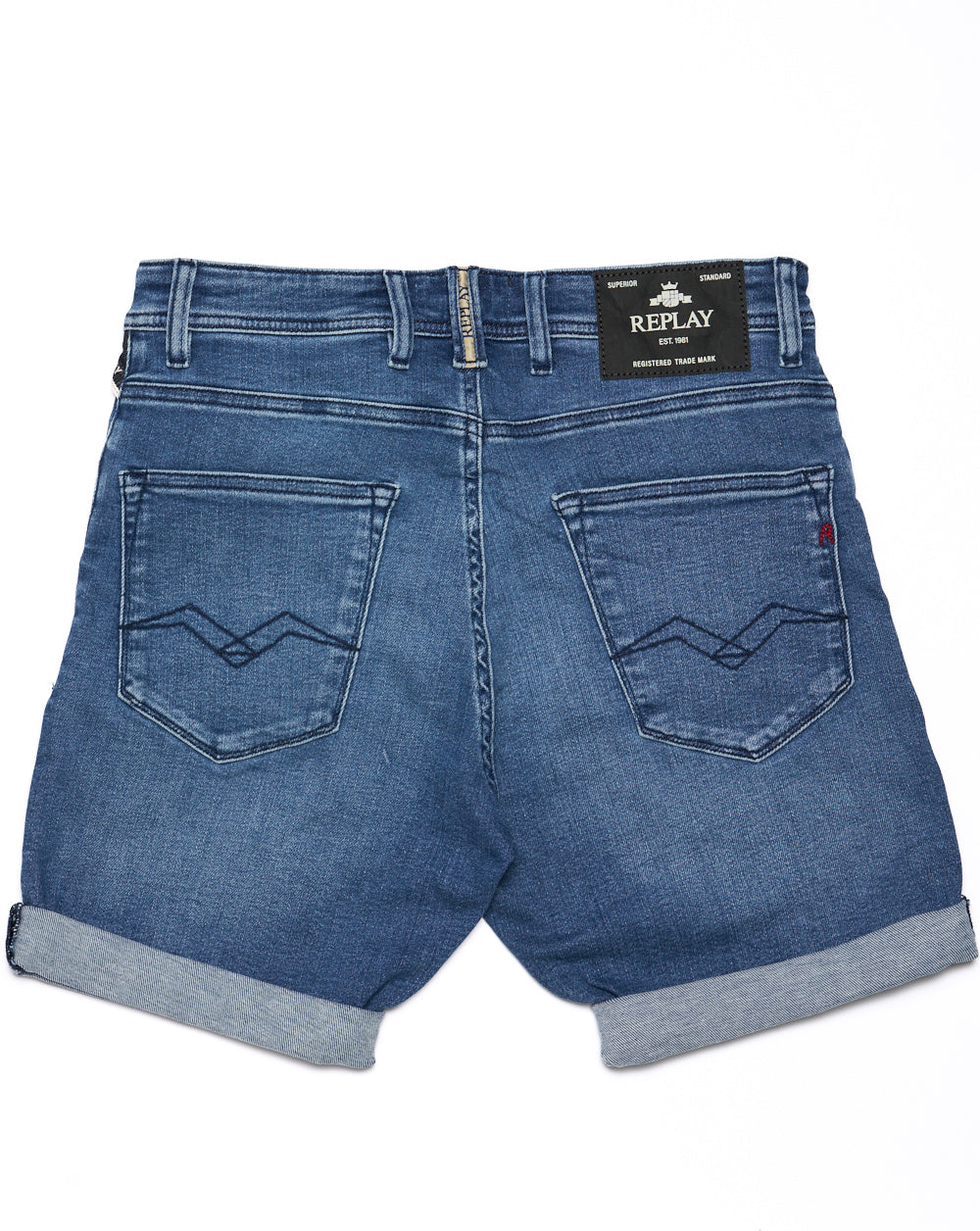Replay RBJ.981 Tapered Fit Denim Shorts Medium Blue