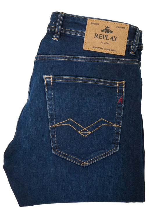 Replay Replay Grover Straight Fit Jeans Dark Blue