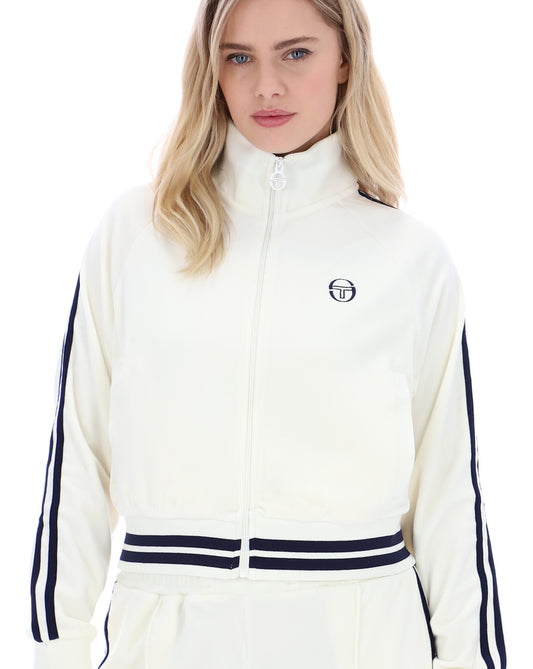 Sergio Tacchini Women Sergio Tacchini Carmella Velour Track Top Gardenia/Navy Blue