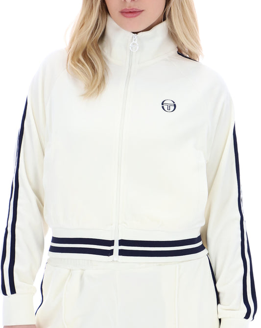 Sergio Tacchini Women Sergio Tacchini Carmella Velour Track Top Gardenia/Navy Blue