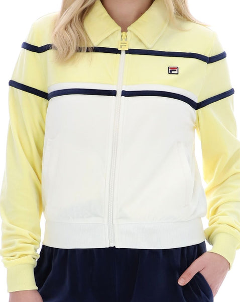 Fila Vintage Giovana Velour Track Top Wax Yellow/Gardenia