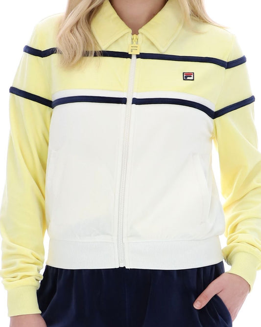 Fila Women Fila Vintage Giovana Velour Track Top Wax Yellow/Gardenia