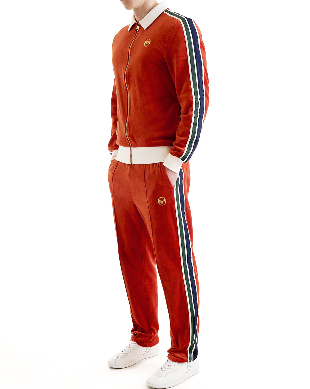Sergio Tacchini Monte Velour Track Pants Burnt Orange