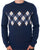Sergio Tacchini Argyle Crew Knit Jumper Navy Blue