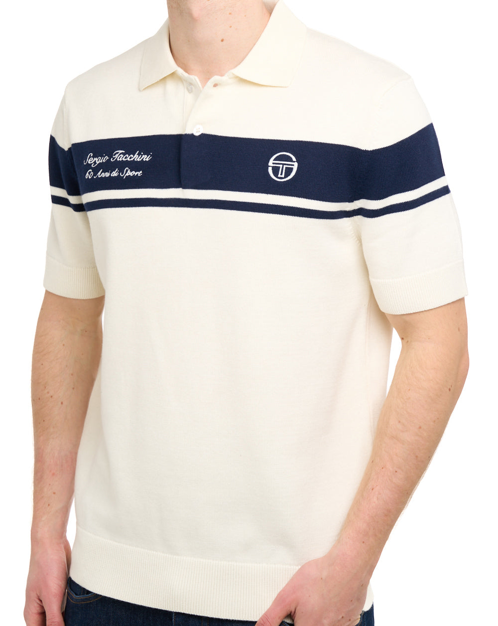 Sergio Tacchini 60th Anniversary Polo Shirt Box Gardenia/Navy