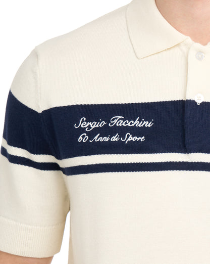 Sergio Tacchini 60th Anniversary Polo Shirt Box Gardenia/Navy