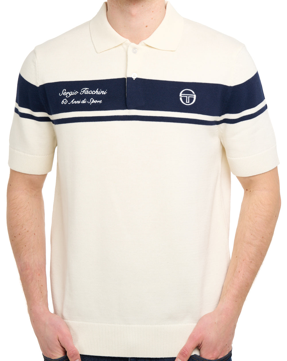 Sergio Tacchini 60th Anniversary Polo Shirt Box Gardenia/Navy