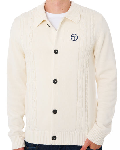 Sergio Tacchini Cable Knit Cardigan Gardenia