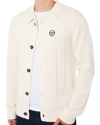 Sergio Tacchini Cable Knit Cardigan Gardenia