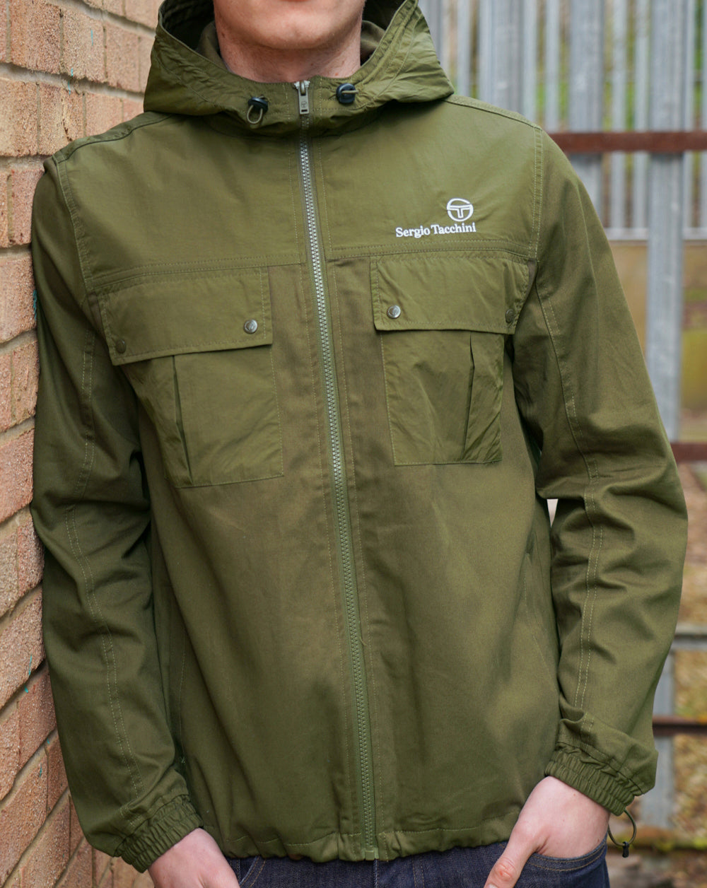 Sergio Tacchini Mixed Fabric Jacket Dark Olive