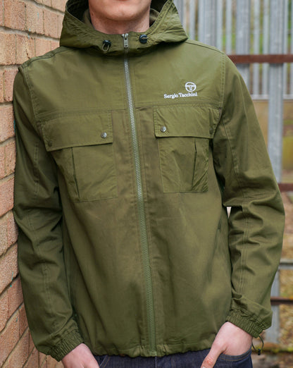 Sergio Tacchini Mixed Fabric Jacket Dark Olive