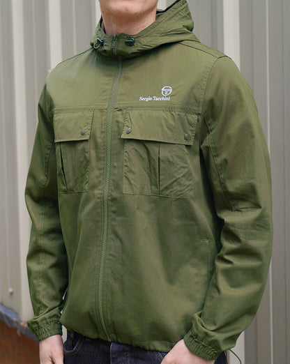 Sergio Tacchini Mixed Fabric Jacket Dark Olive