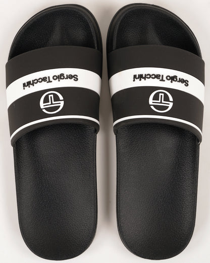 Sergio Tacchini Caspio Pool Sliders Black/White