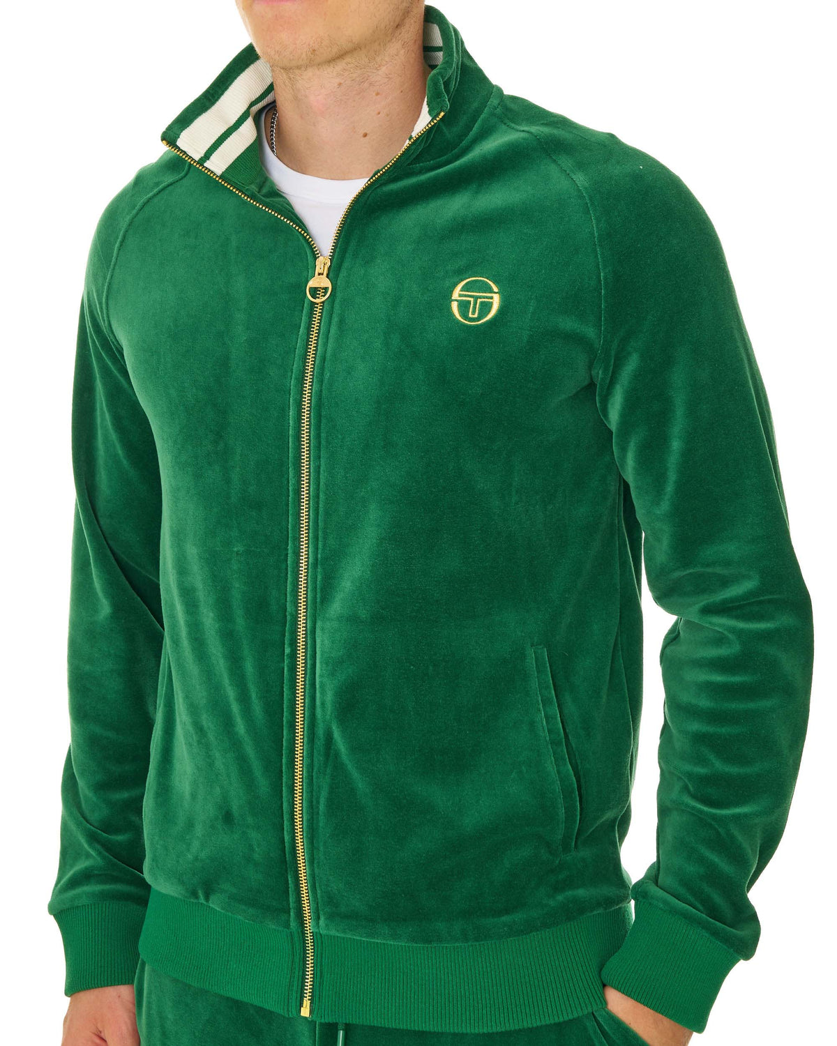 Sergio Tacchini Classic Velour Track Top Eden/Gardenia