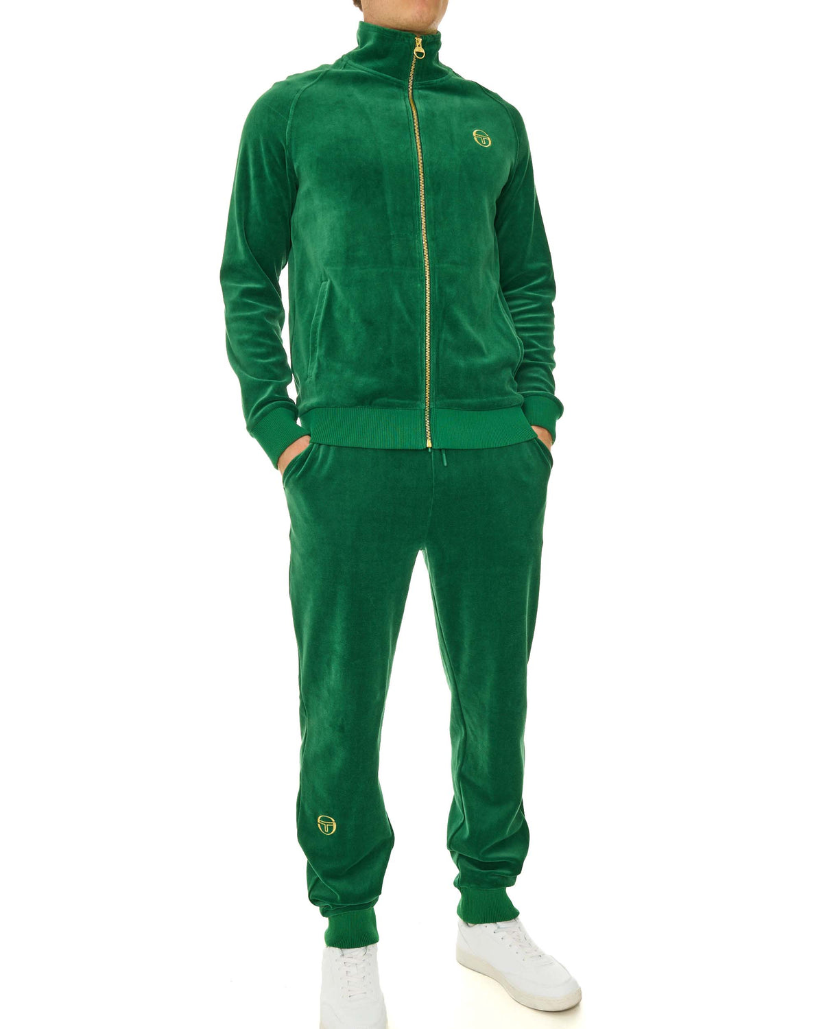 Sergio Tacchini Classic Velour Track Top Eden/Gardenia