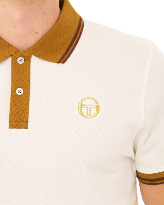 Sergio Tacchini Sergio Tacchini Contrasting Tipped Polo Gardenia/Golden Brown
