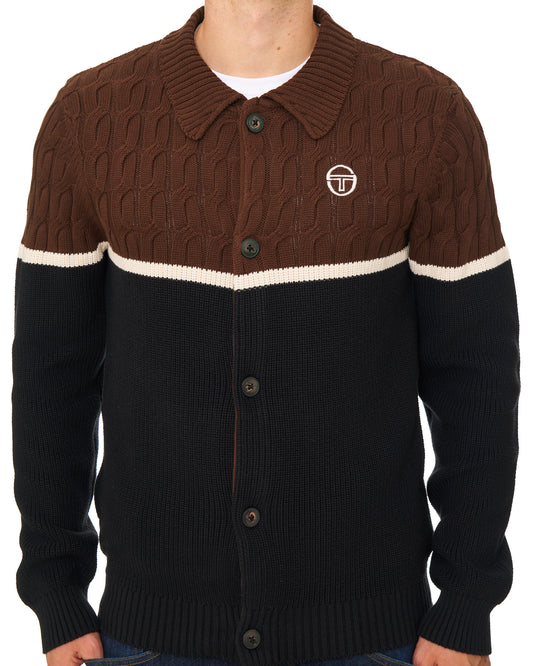 Sergio Tacchini Sergio Tacchini Corte Knitted Cardigan Brown/Black