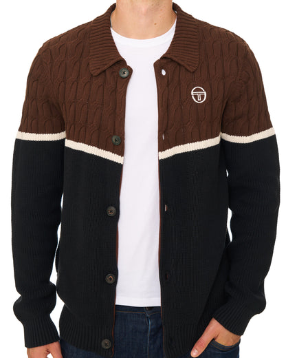 Sergio Tacchini Corte Knitted Cardigan Brown/Black