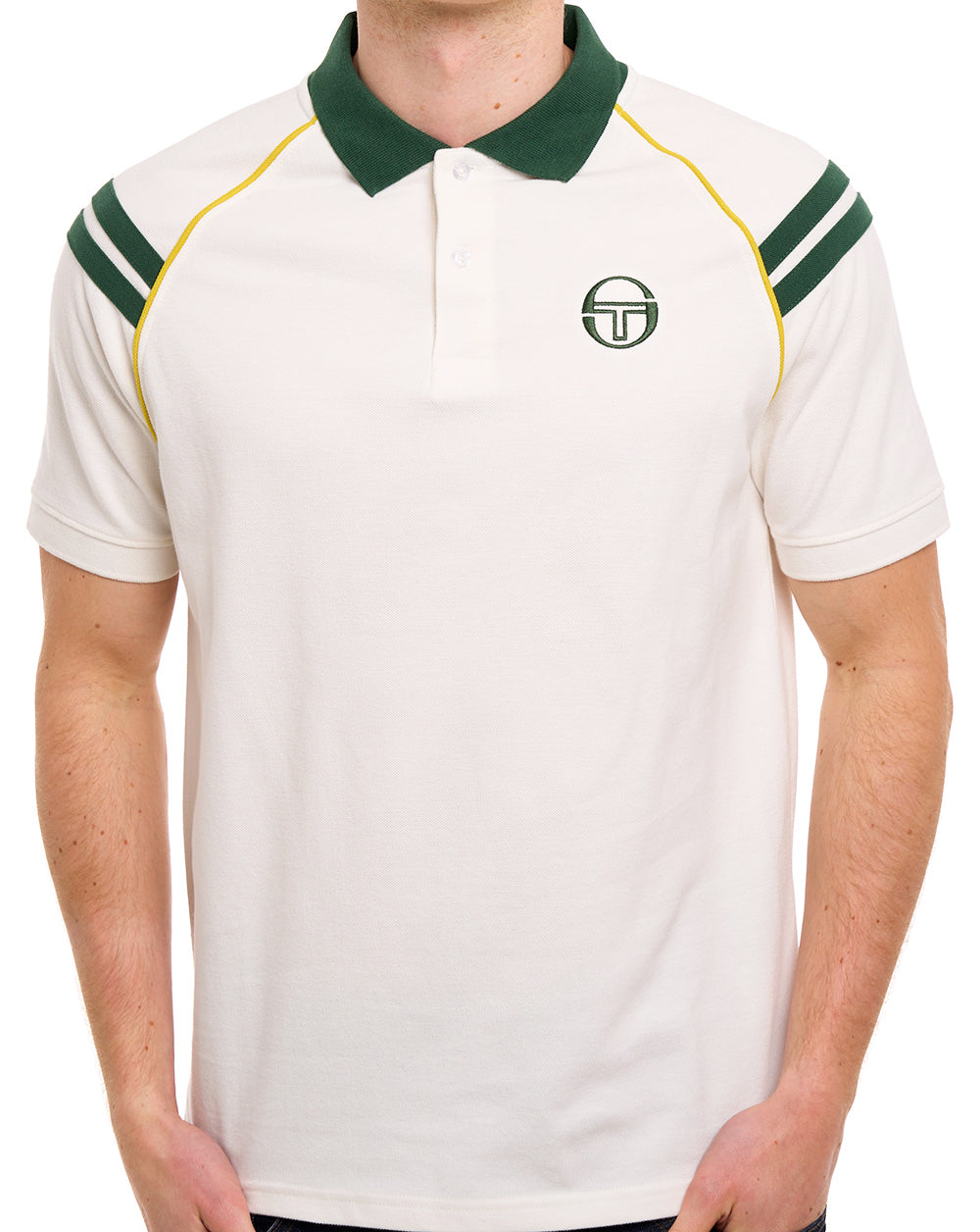 Sergio Tacchini New Cortona Polo Shirt Gardenia/Pine Green