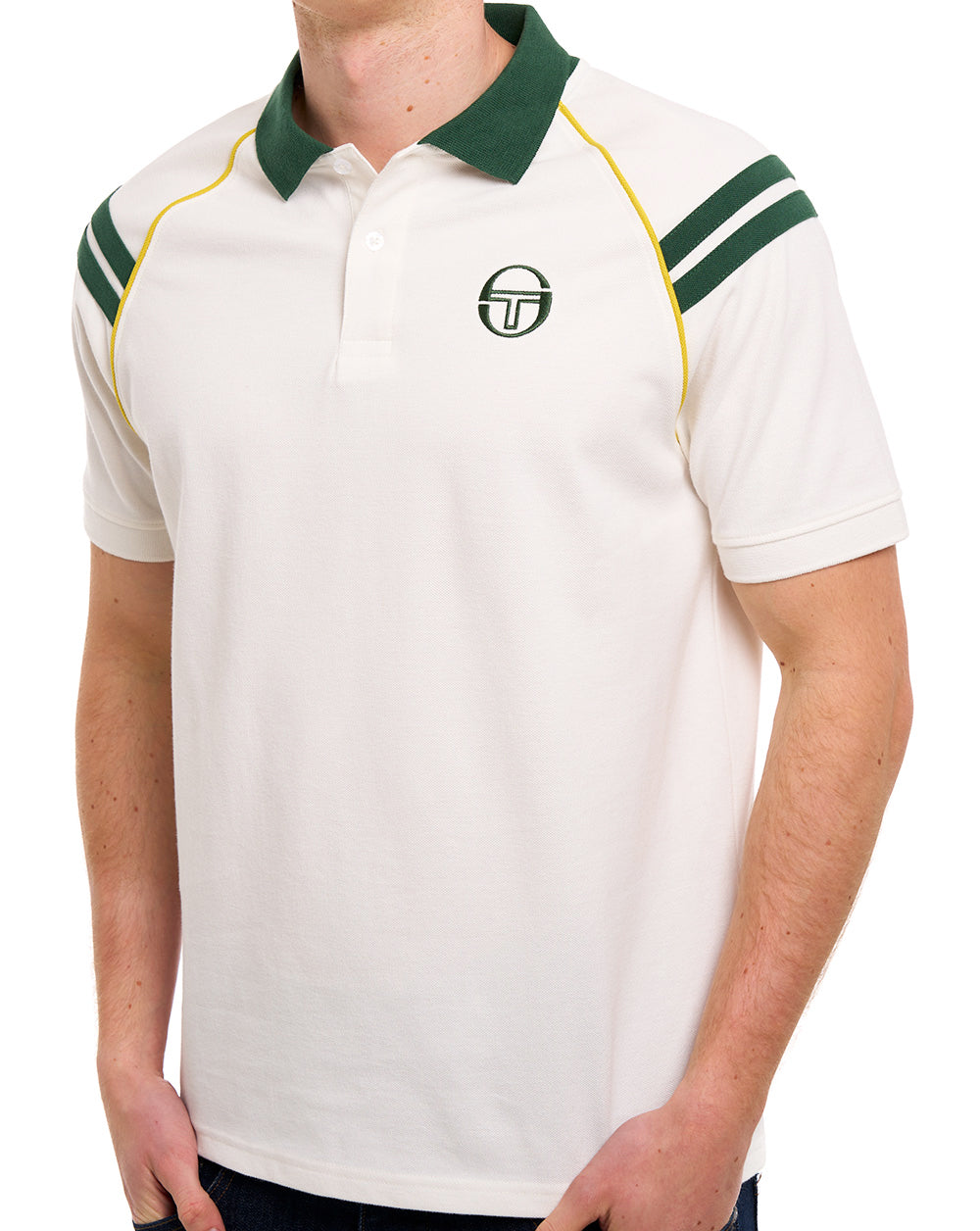 Sergio Tacchini New Cortona Polo Shirt Gardenia/Pine Green