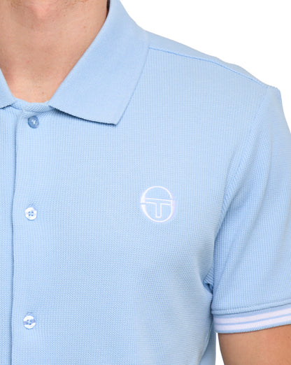 Sergio Tacchini Full Button Polo Shirt Sky