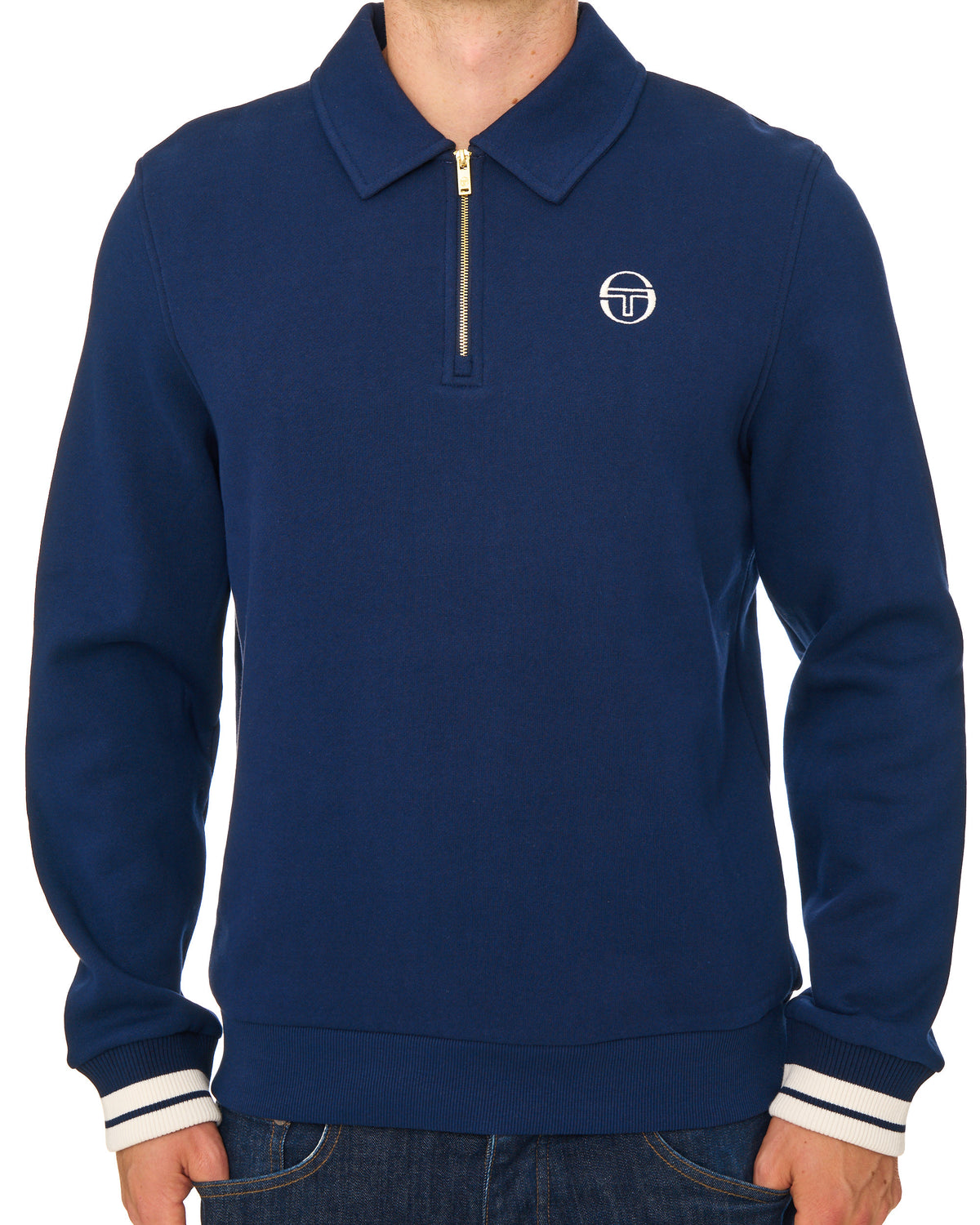 Sergio Tacchini Court Zip Polo Sweat Navy Blue