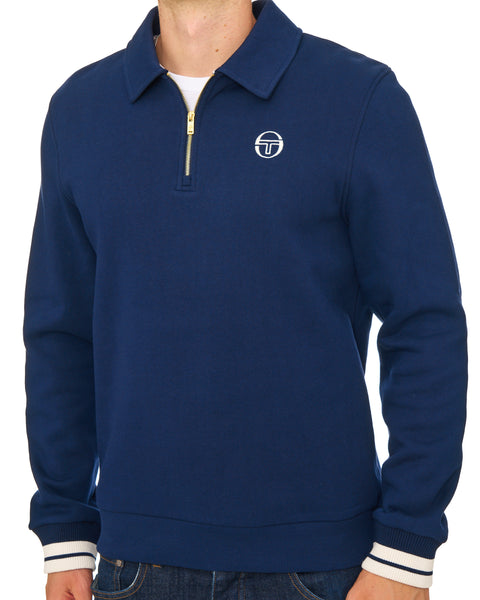 Sergio Tacchini Court Zip Polo Sweat Navy Blue