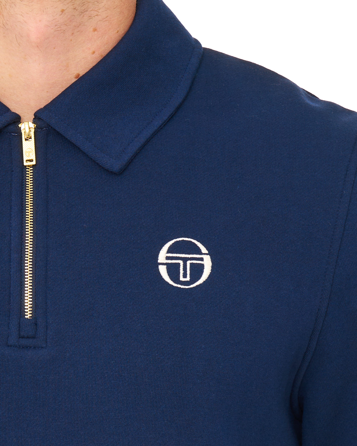 Sergio Tacchini Court Zip Polo Sweat Navy Blue