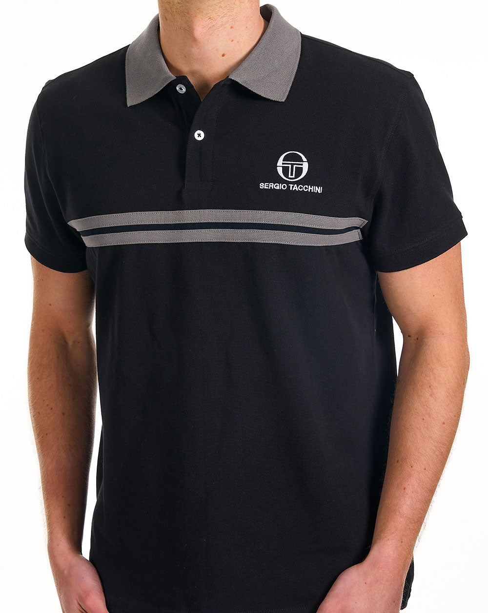 Sergio Tacchini Dallas Polo Shirt Black / Charcoal Grey