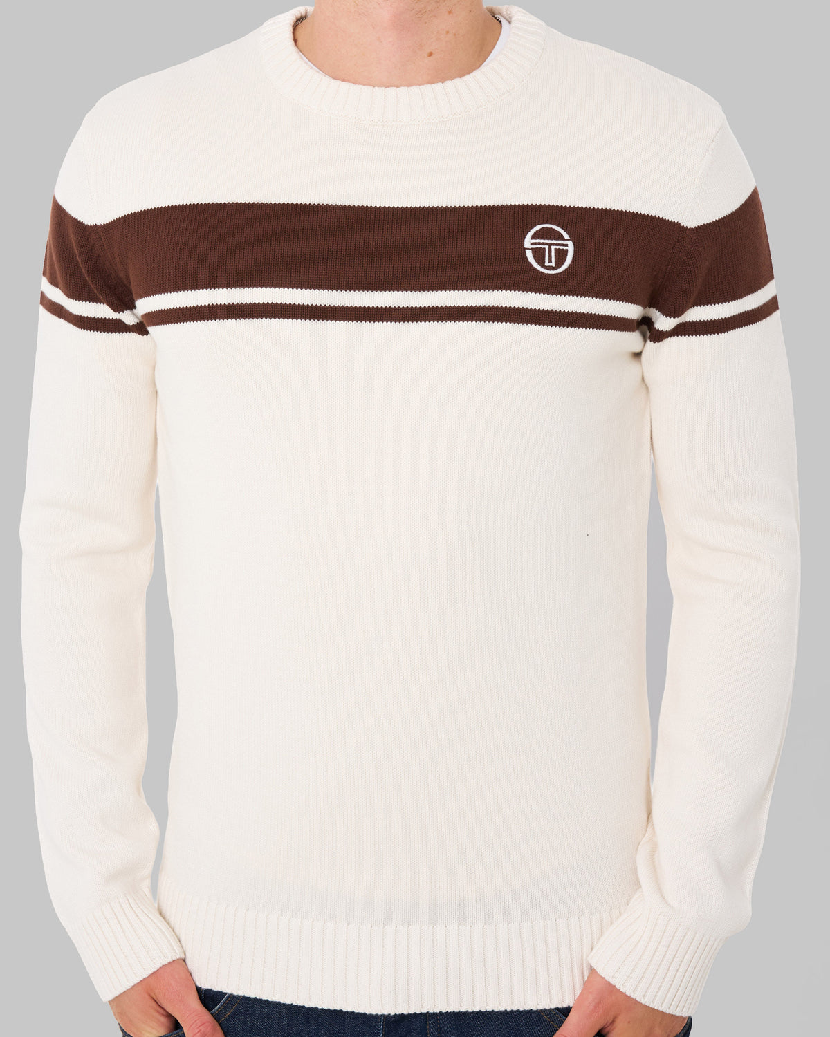 Sergio Tacchini Masters Crew Knit Gardenia