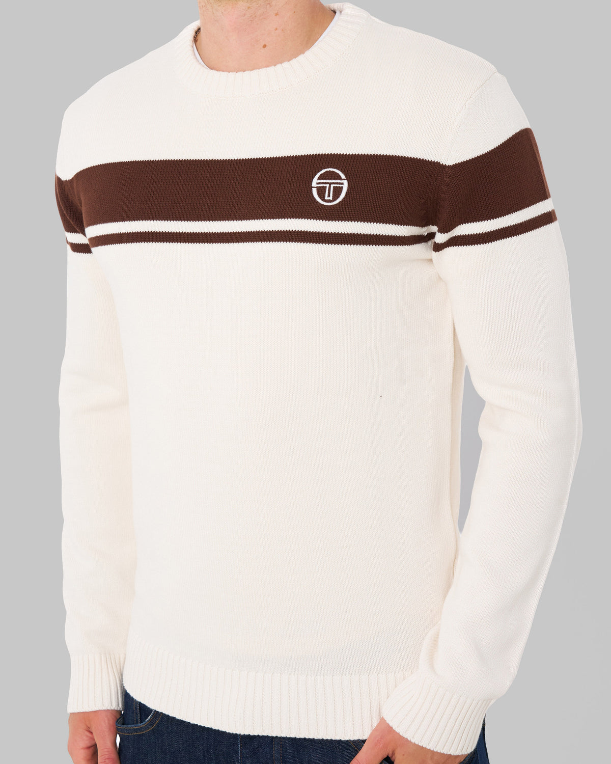 Sergio Tacchini Masters Crew Knit Gardenia