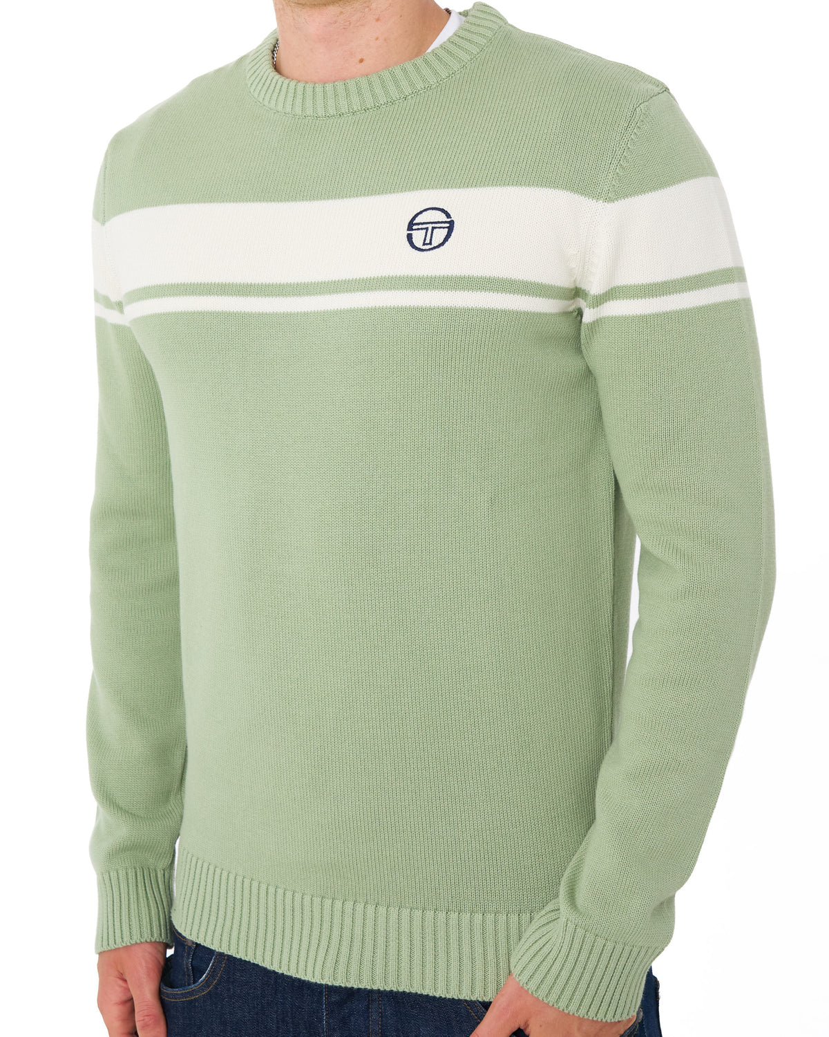 Sergio Tacchini Masters Crew Knit Sage Green