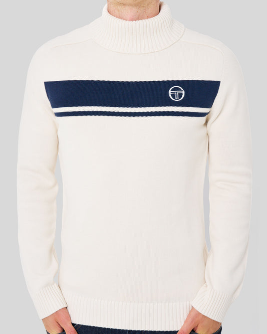Sergio Tacchini Sergio Tacchini Masters Rollkragenstrick Ecru Navy