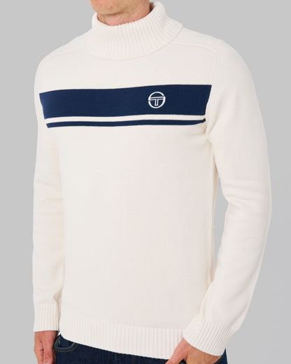 Sergio Tacchini Masters Rollkragenstrick Ecru Navy