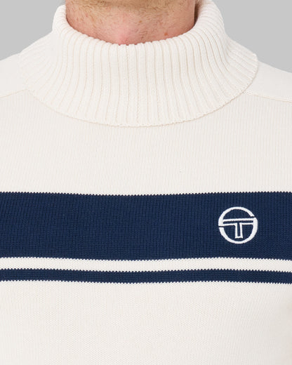 Sergio Tacchini Masters Rollkragenstrick Ecru Navy