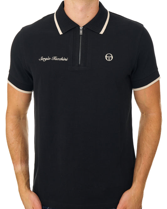 Sergio Tacchini Sergio Tacchini Davide Zip Polo Shirt Black
