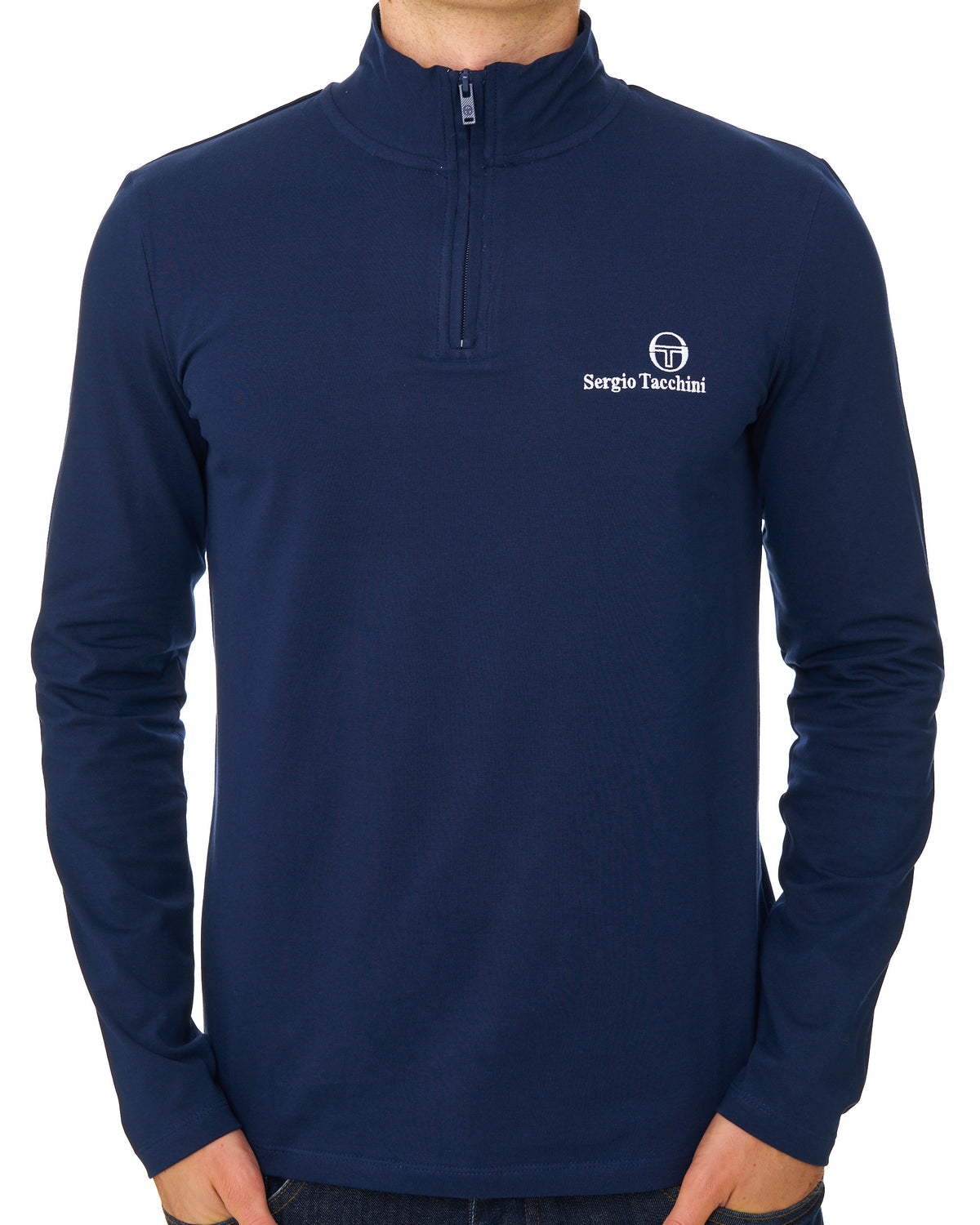 Sergio Tacchini 1/4-Reißverschluss-Top in Marineblau