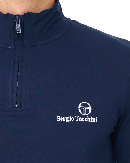 Sergio Tacchini 1/4-Reißverschluss-Top in Marineblau