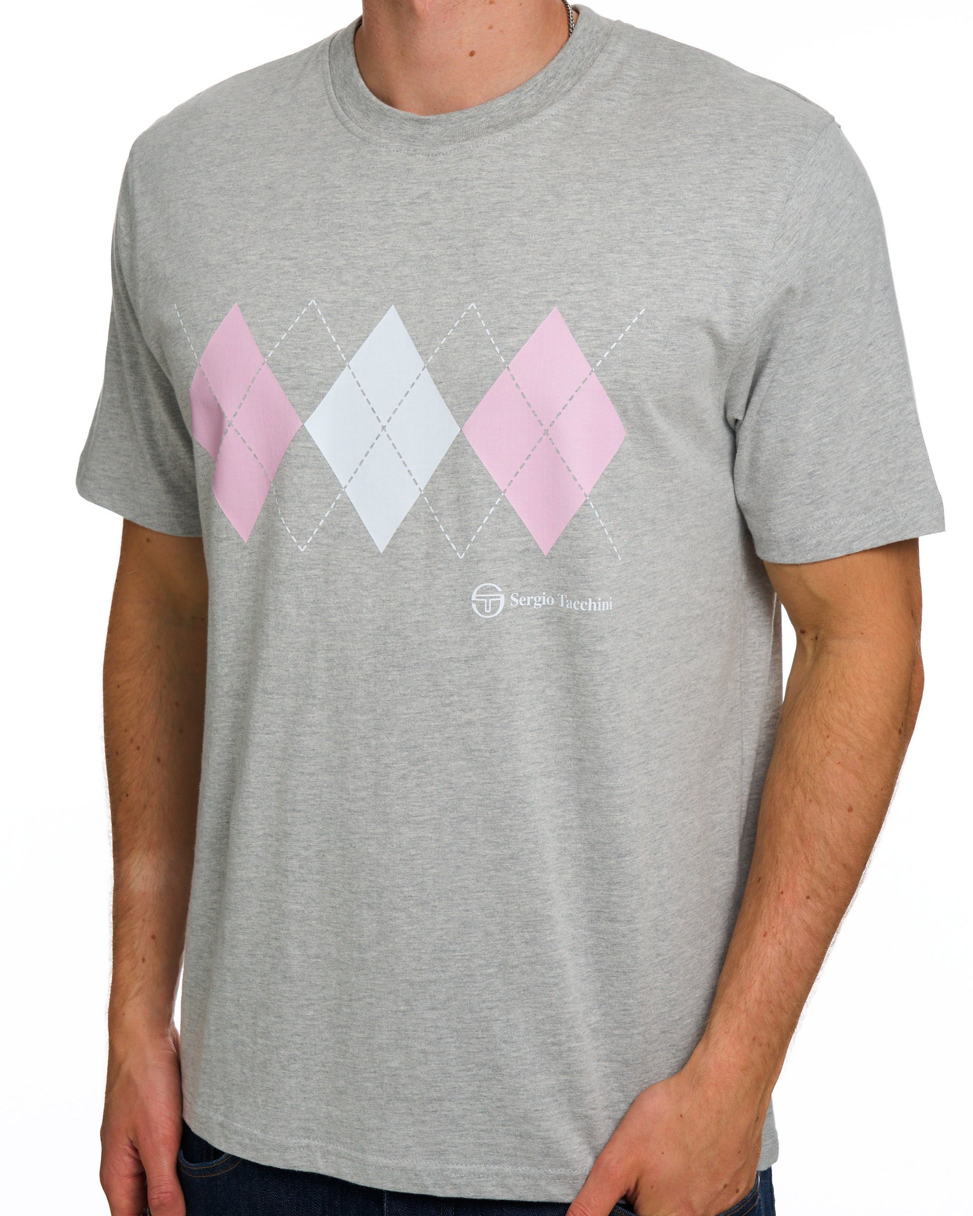 Sergio Tacchini Diamond T-Shirt Grau meliert / Rosa