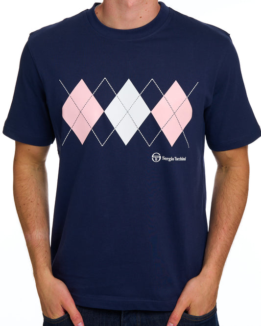 Sergio Tacchini Sergio Tacchini Diamond T-Shirt Marineblau Weiß Rosa