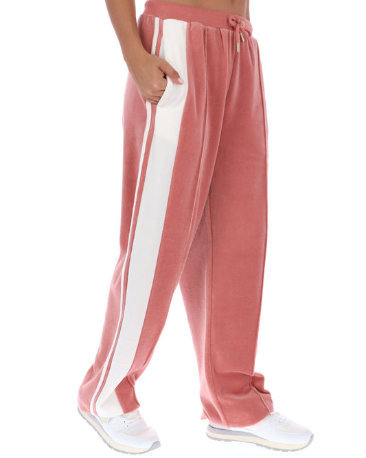 Sergio Tacchini Women Sergio Tacchini Velour Track Pant Deep Blush Gardenia