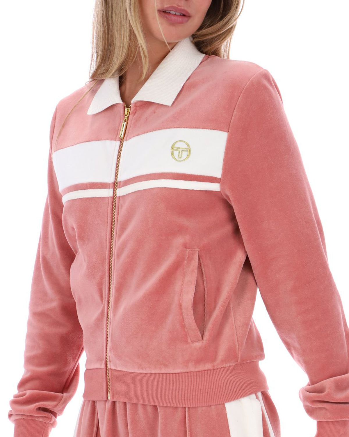 Sergio Tacchini Erica Velour Track Top Light Mahogany/Gardenia